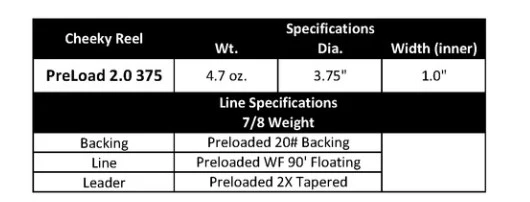CHEEKY PRELOAD 2.0 375 FLY REEL - Image 2